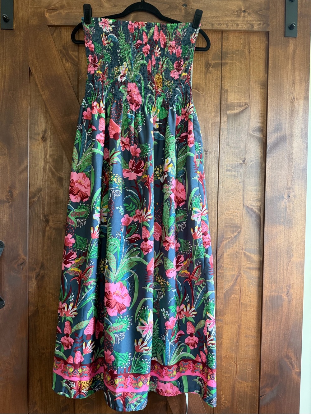Gypsie Blu Floral Multicolor Strapless Tube Maxi Dress Size Large